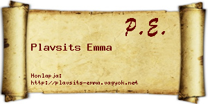 Plavsits Emma névjegykártya