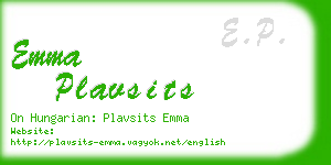 emma plavsits business card